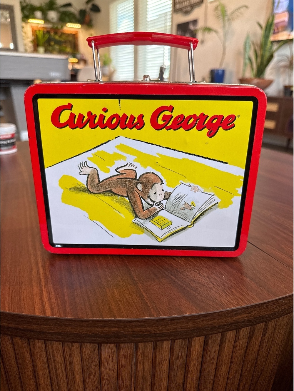 Vintage Curious George Metal Lunchbox with Handle